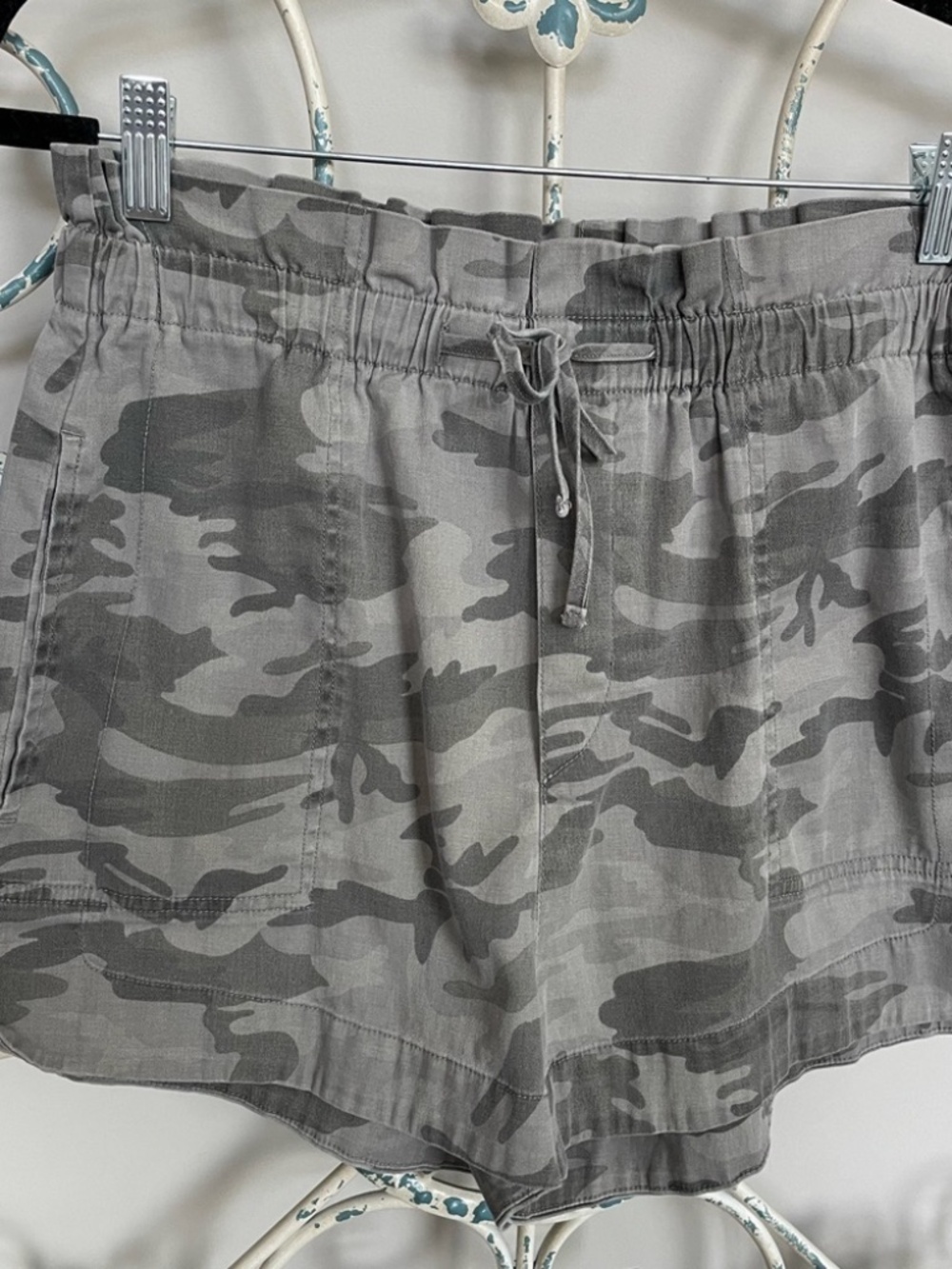 Sneak Peek Gray Camouflage High Waist Shorts